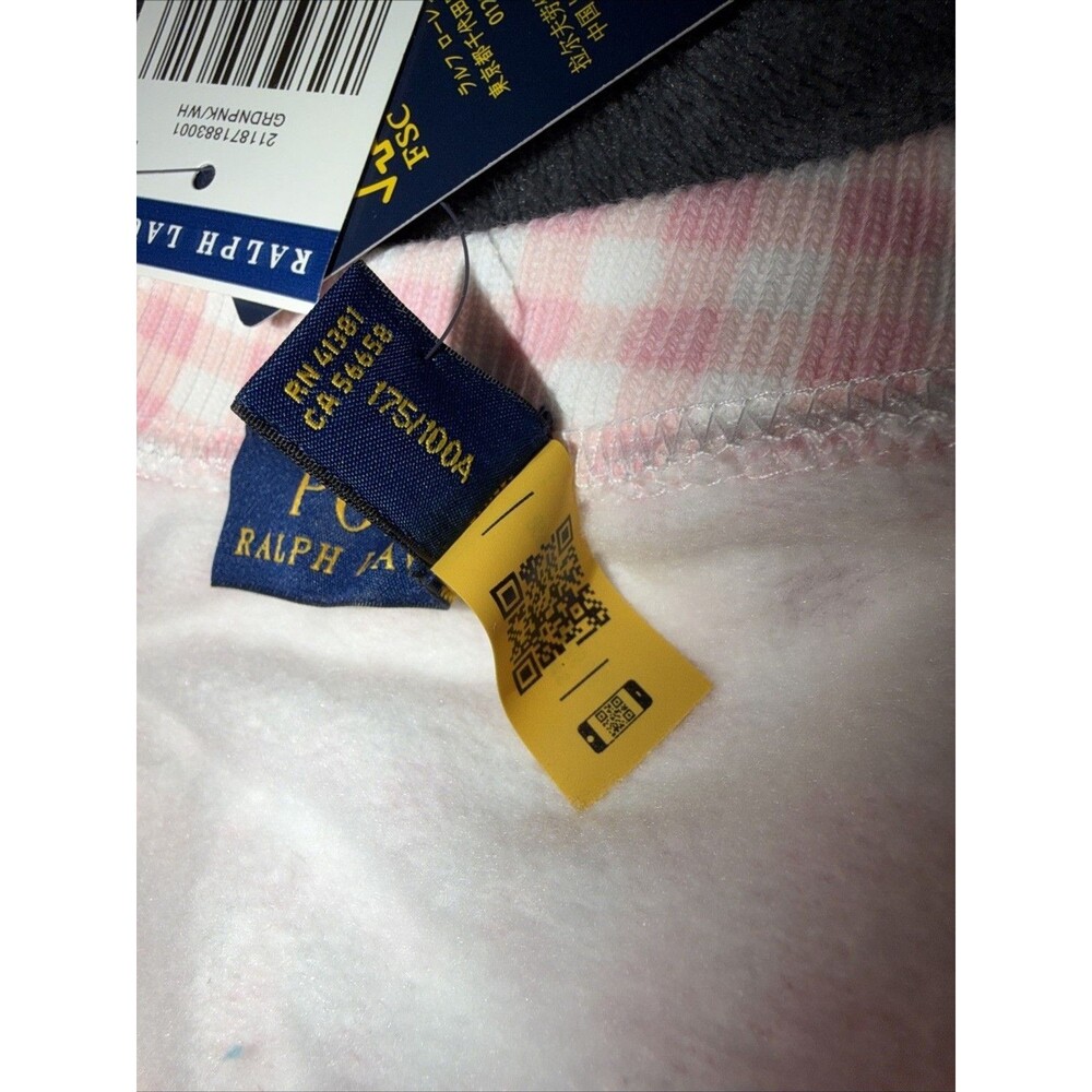 2XL Polo Ralph Lauren Gingham Fleece Sweatshirt Pink White - Picture 4 of 13